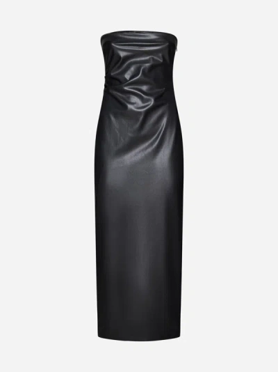 Shop Blanca Vita Aglao Faux Leather Bustier Dress In Black