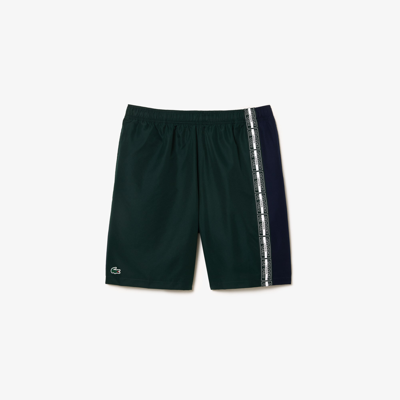 Shop Lacoste Men's Regular Fit Recycled Fiber Tennis Shorts - L - 5 In Green