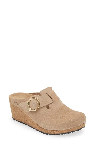 Shop Birkenstock Papillio By  Fanny Buckle Clog In Warm Sand