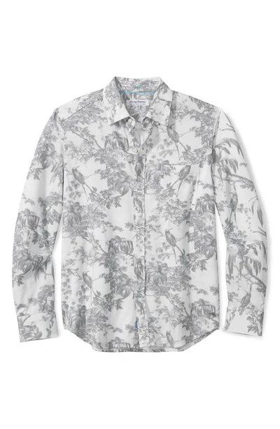 Shop Tommy Bahama San Lucio Canopy Floral Button-up Shirt In Silver Filigree