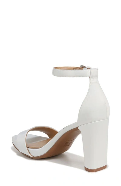 Shop Naturalizer Joy Ankle Strap Sandal In Pearl White Satin Fabric