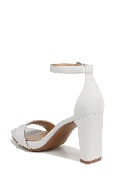 Naturalizer Joy Dress Ankle Strap Sandals In Pearl White Satin Fabric