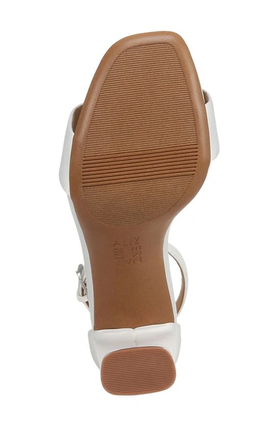 Naturalizer Joy Dress Ankle Strap Sandals In Pearl White Satin Fabric
