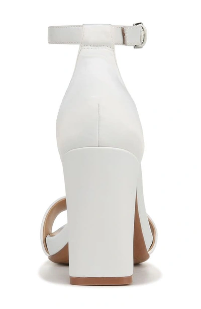 Naturalizer Joy Dress Ankle Strap Sandals In Pearl White Satin Fabric