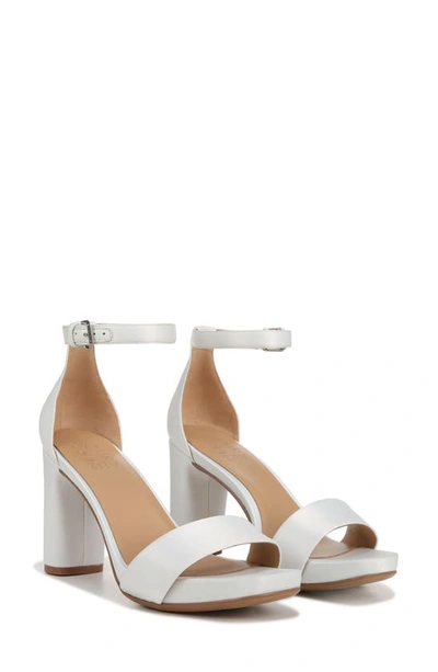 Naturalizer Joy Dress Ankle Strap Sandals In Pearl White Satin Fabric