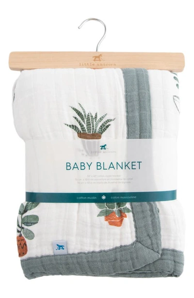 Little Unicorn Cotton Muslin Baby Quilt In Prickle Pots