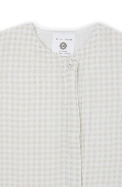 Little Unicorn Cotton Muslin Wearable Blanket In Tan Gingham