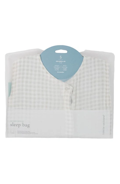 Little Unicorn Cotton Muslin Wearable Blanket In Tan Gingham
