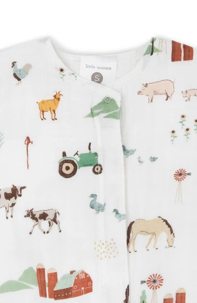 Shop Little Unicorn Cotton Muslin Wearable Blanket In Farmyard