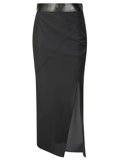 Shop Helmut Lang Twisted Stretch Skirt In Black