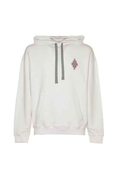 Shop Marcelo Burlon County Of Milan Cross Motif Embroidered Hoodie In White