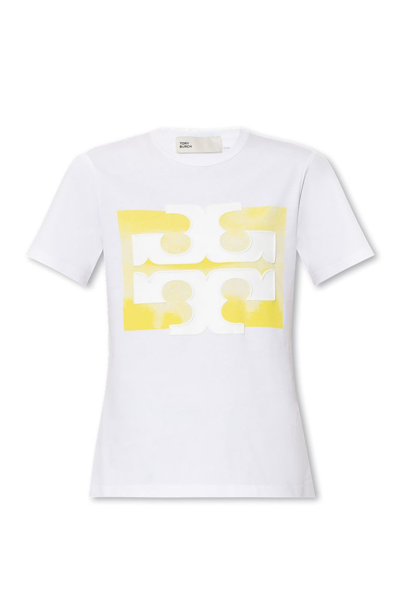 Shop Tory Burch Ombre Logo T In White