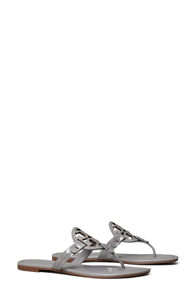 Shop Tory Burch Miller Sandal In Malta Gray Patent