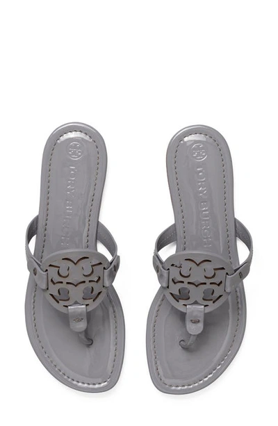 Tory Burch Miller Leather Sandal In Malta Gray Patent