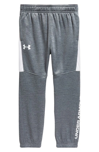 Shop Under Armour Kids' Reinforced Knee Performance Sweatpants In Pitch Gray