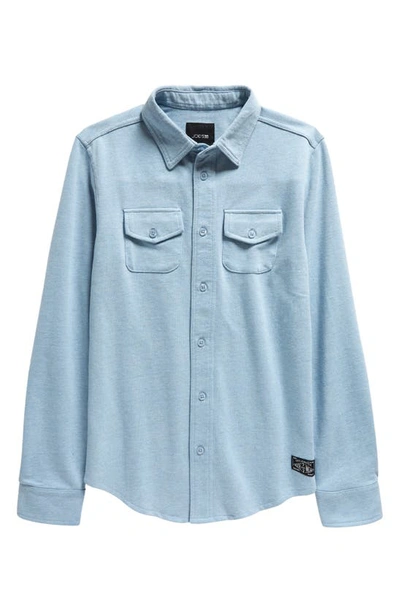 Shop Joe's Kids' Button-up Knit Shirt In Blue Heather