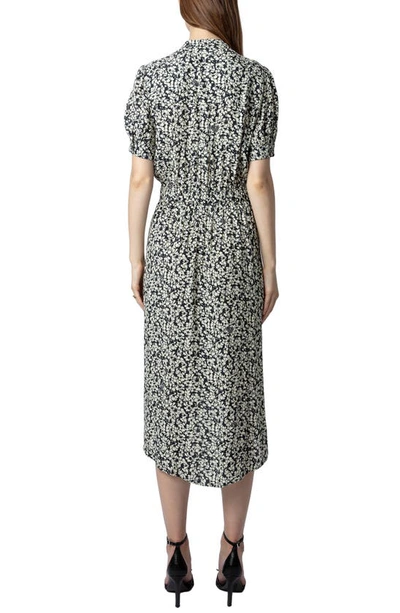 Shop Zadig & Voltaire Rima Floral Crepe High-low Dress In Vanille
