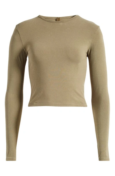 Shop Skims New Vintage Crop Long Sleeve T-shirt In Army