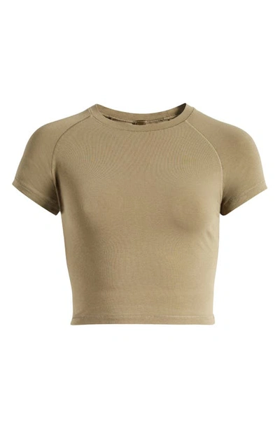 Shop Skims New Vintage Crop Raglan T-shirt In Army