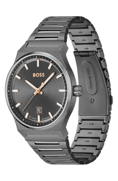 Shop Hugo Boss Candor Bracelet Watch, 41mm In Grey