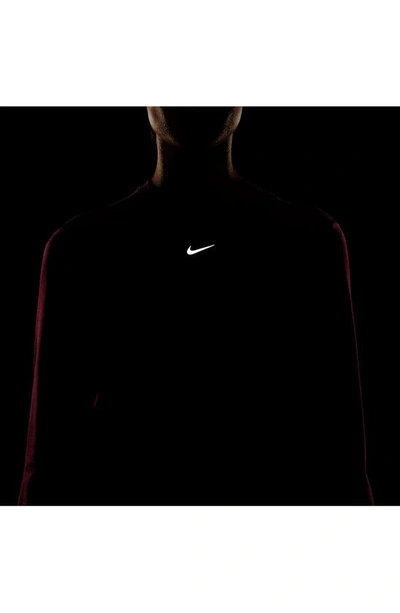 Nike Dri-fit Swift Element Uv Running Top In Noble Red/ Cedar/ Htr