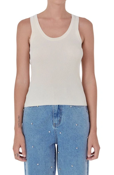 Endless Rose Women's Basic Ribbed Tank Top In Light Beige