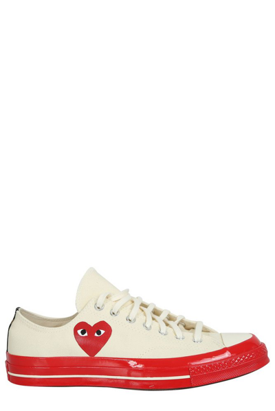 Shop Comme Des Garçons Play Logo Printed Low In White