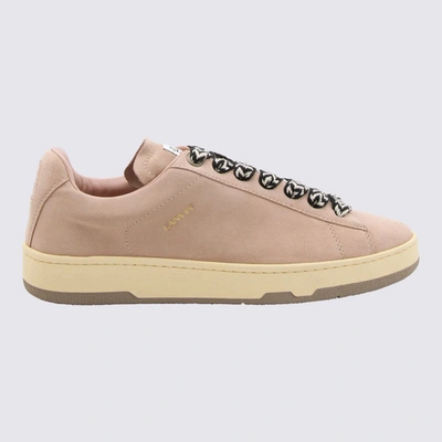 Shop Lanvin Pink Suede Lite Curb Sneakers