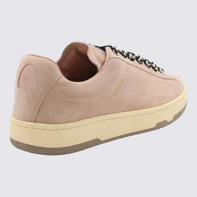 Shop Lanvin Pink Suede Lite Curb Sneakers