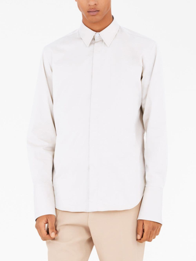Shop Ferragamo Concealed-fastening Oxford Poplin Shirt In White