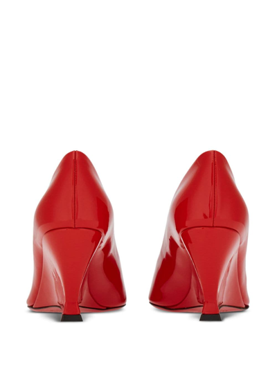 Shop Ferragamo 70mm Pointed-toe Pumps In Red