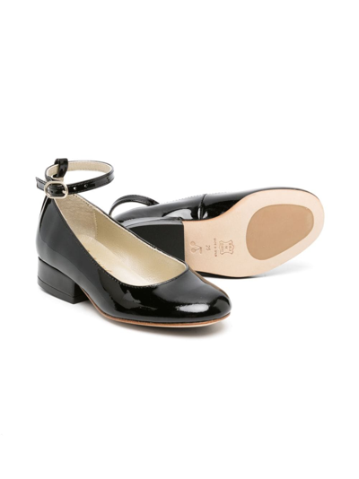 Shop Bonpoint Patent Leather Round-toe Ballerinas In Black