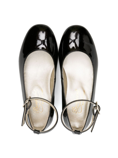 Shop Bonpoint Patent Leather Round-toe Ballerinas In Black