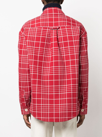 Shop Jacquemus Le Blouson Montagne Shirt Jacket In Red