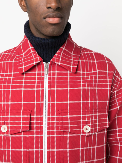 Shop Jacquemus Le Blouson Montagne Shirt Jacket In Red