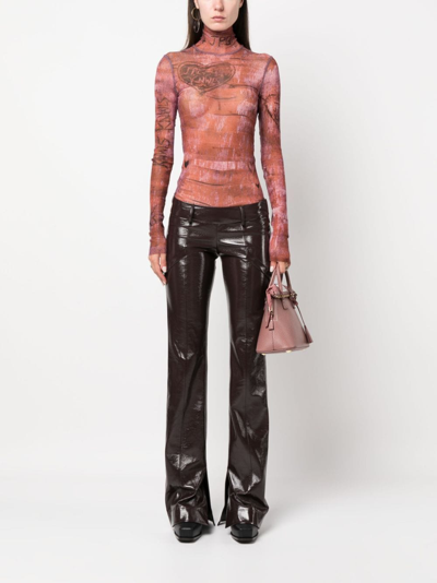 Shop Jean Paul Gaultier X Knwls Graphic-print Top In Brown