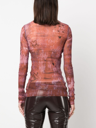 Shop Jean Paul Gaultier X Knwls Graphic-print Top In Brown