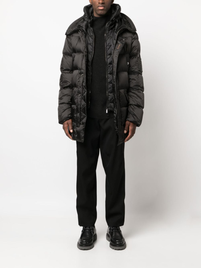 Moorer Padded Press-stud Fastening Coat In Black