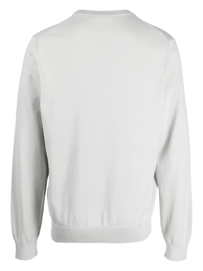 Ps By Paul Smith Zebra-patch Crew-neck Jumper In Grey