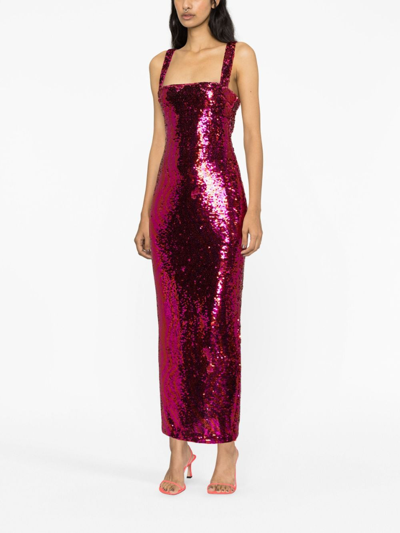 Shop Chiara Ferragni Sequin-embellished Sleeveless Gown In Pink