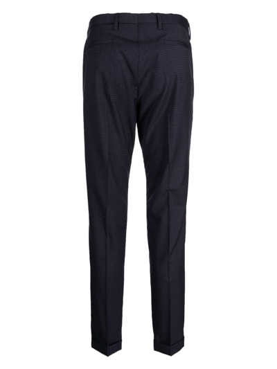Shop Paul Smith Checkered Wool Tailored Trousers In Blue