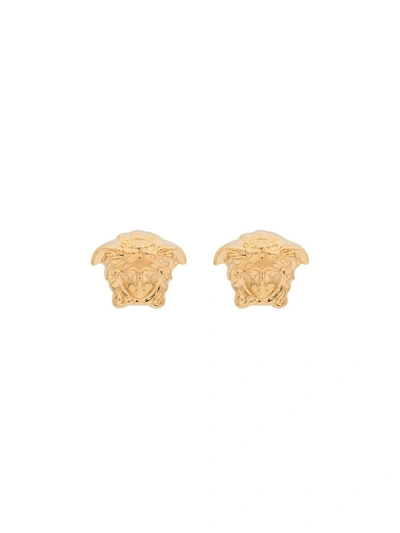 Shop Versace Medusa Head Earrings In Golden