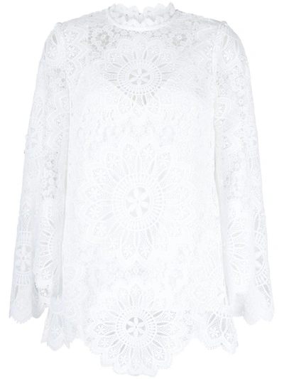 Shop Zimmermann Chintz Doily Lace Top In Ivory