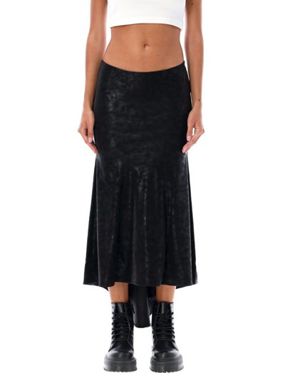 Shop Misbhv Asymmetric Cut Pleated Midi Skirt In Black