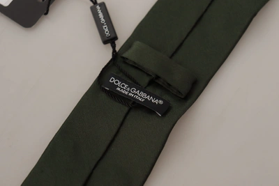 Shop Dolce & Gabbana Elegant Green Silk Bow Men's Tie