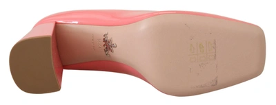 Shop Prada Pink Patent Leather Block Heels Pumps Women's Classic
