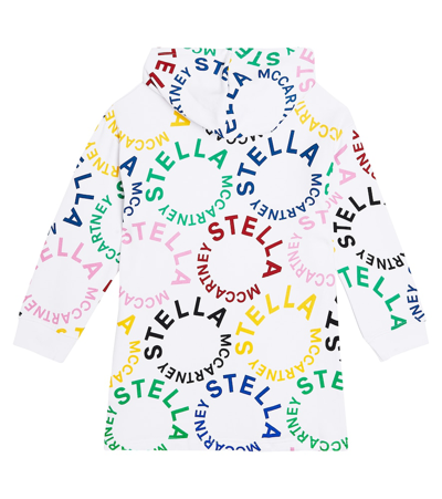 Shop Stella Mccartney Logo Cotton Jersey Sweatshirt Dress In Multicoloured