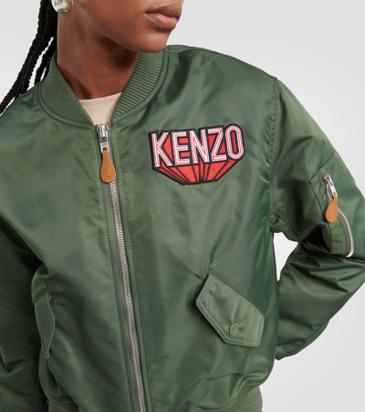 Shop Kenzo Logo Bomber Jacket In Green