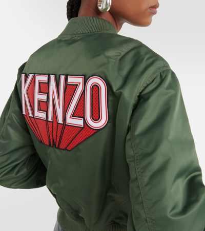 Shop Kenzo Logo Bomber Jacket In Green