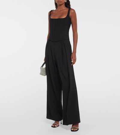 Giuseppe Di Morabito Wool-blend Wide-leg Pants In Black